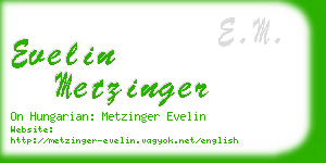 evelin metzinger business card